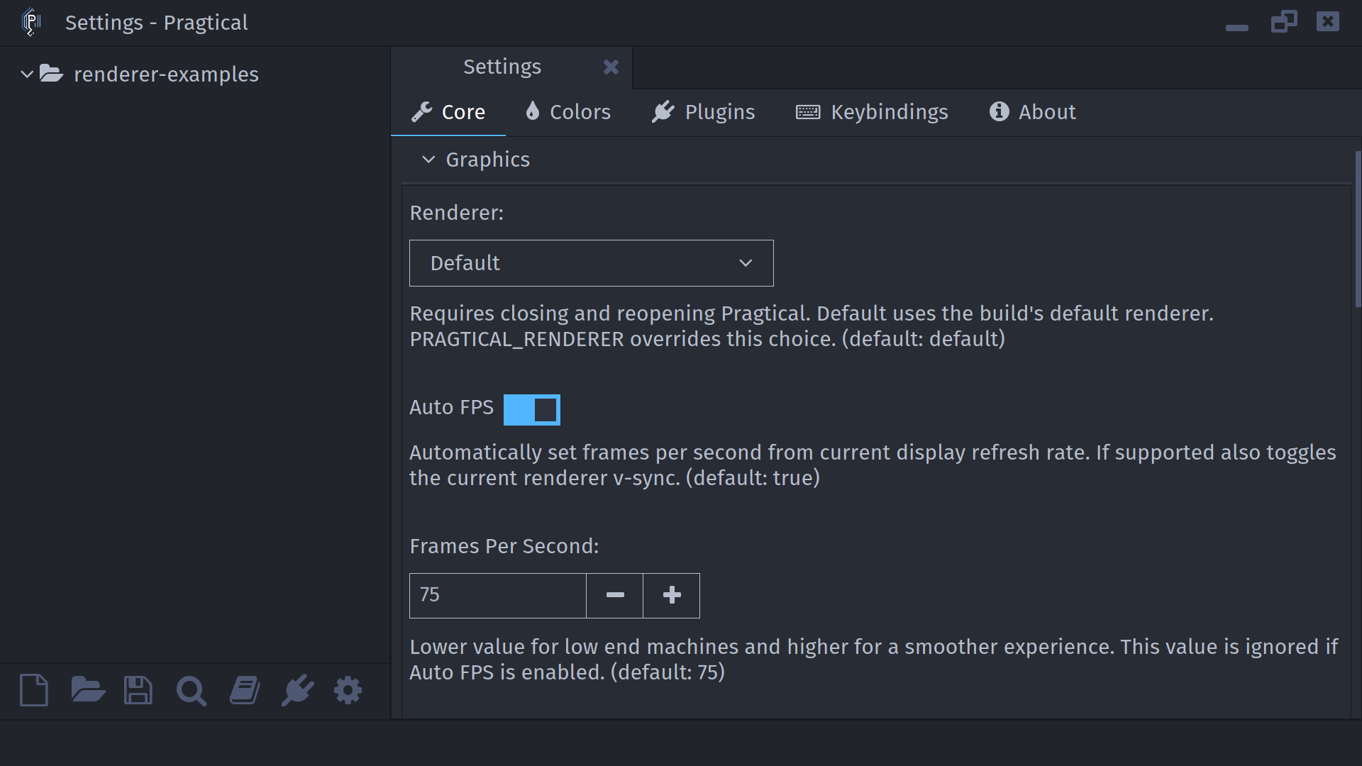 Graphics settings with Auto FPS and the frame-rate control