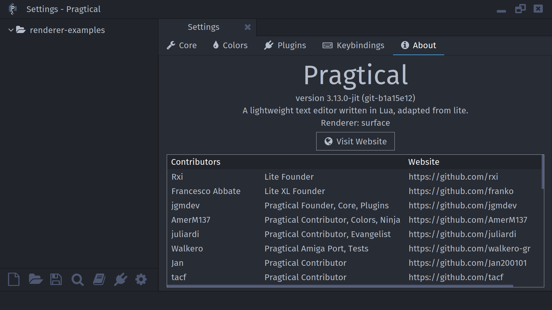 About showing the active Surface renderer