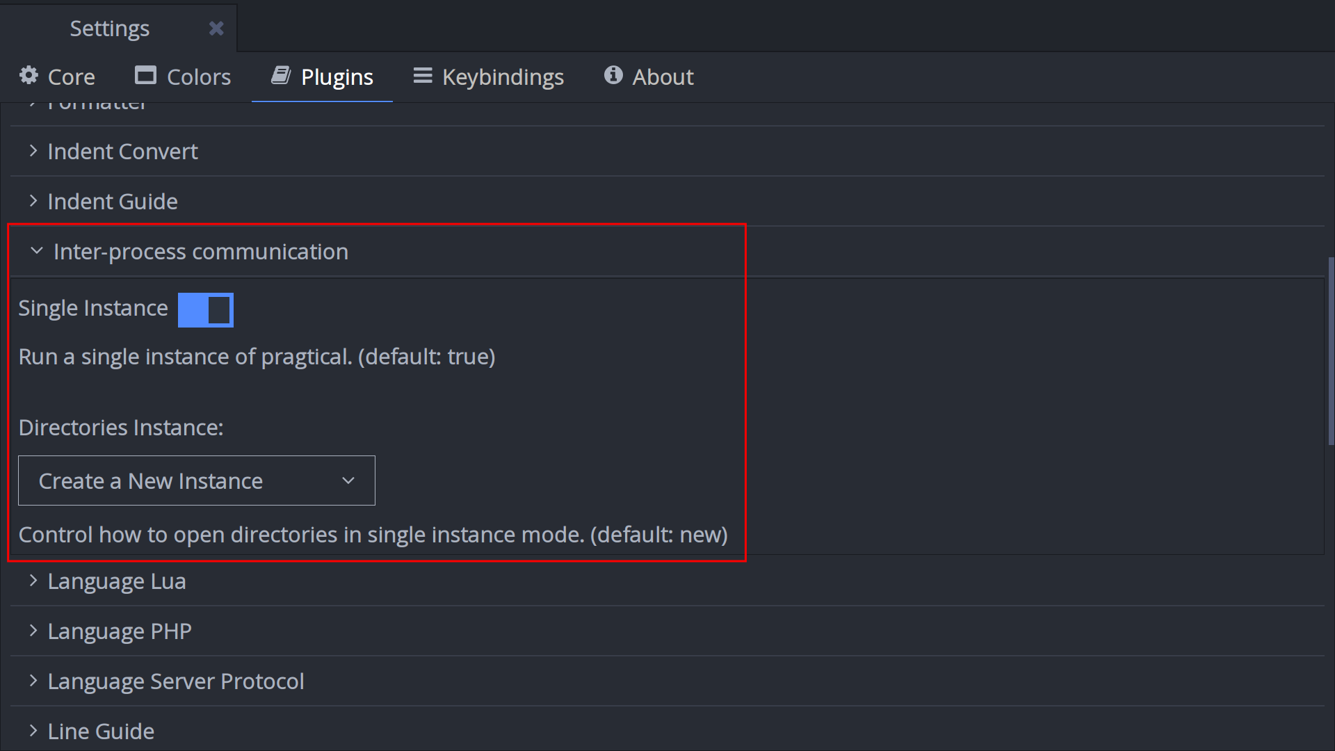 IPC Settings