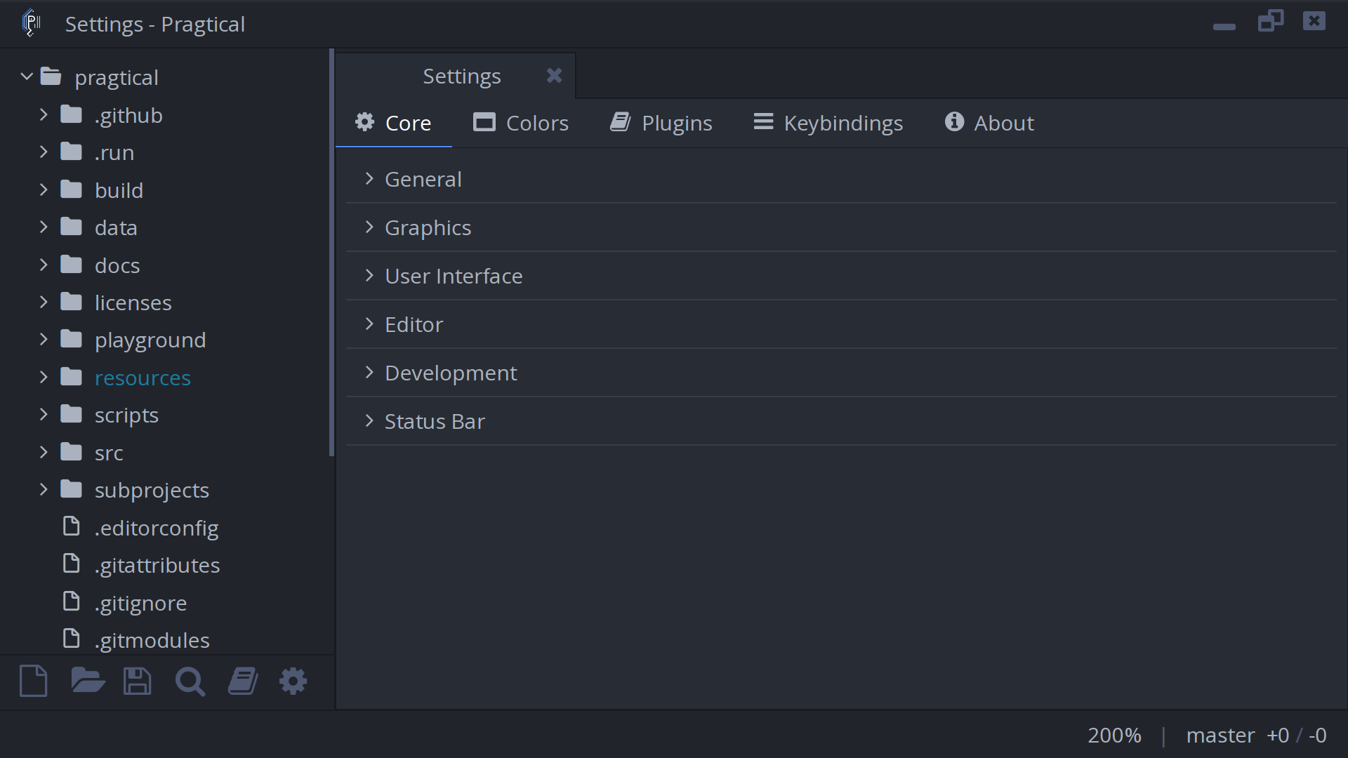 Settings User Interface